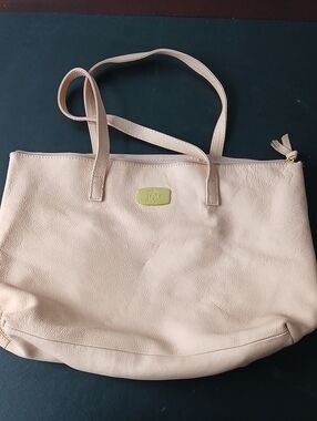 NWT Blush Pink Leather Tote Bag